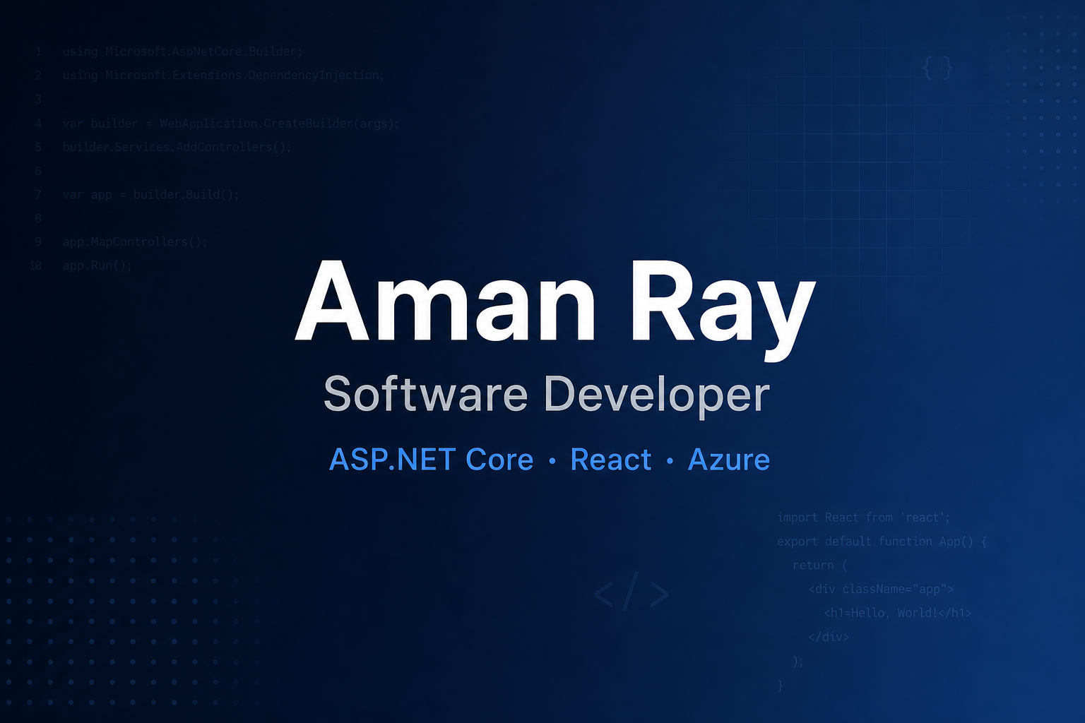 Aman Ray | Software Developer Portfolio